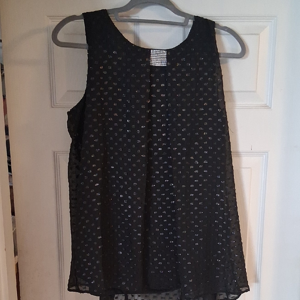 Ricki's Black Sleeveless Sequin Mesh Tank